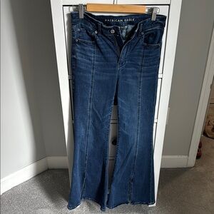 American Eagle Outfitters Blue Flare Wide Leg Jeans